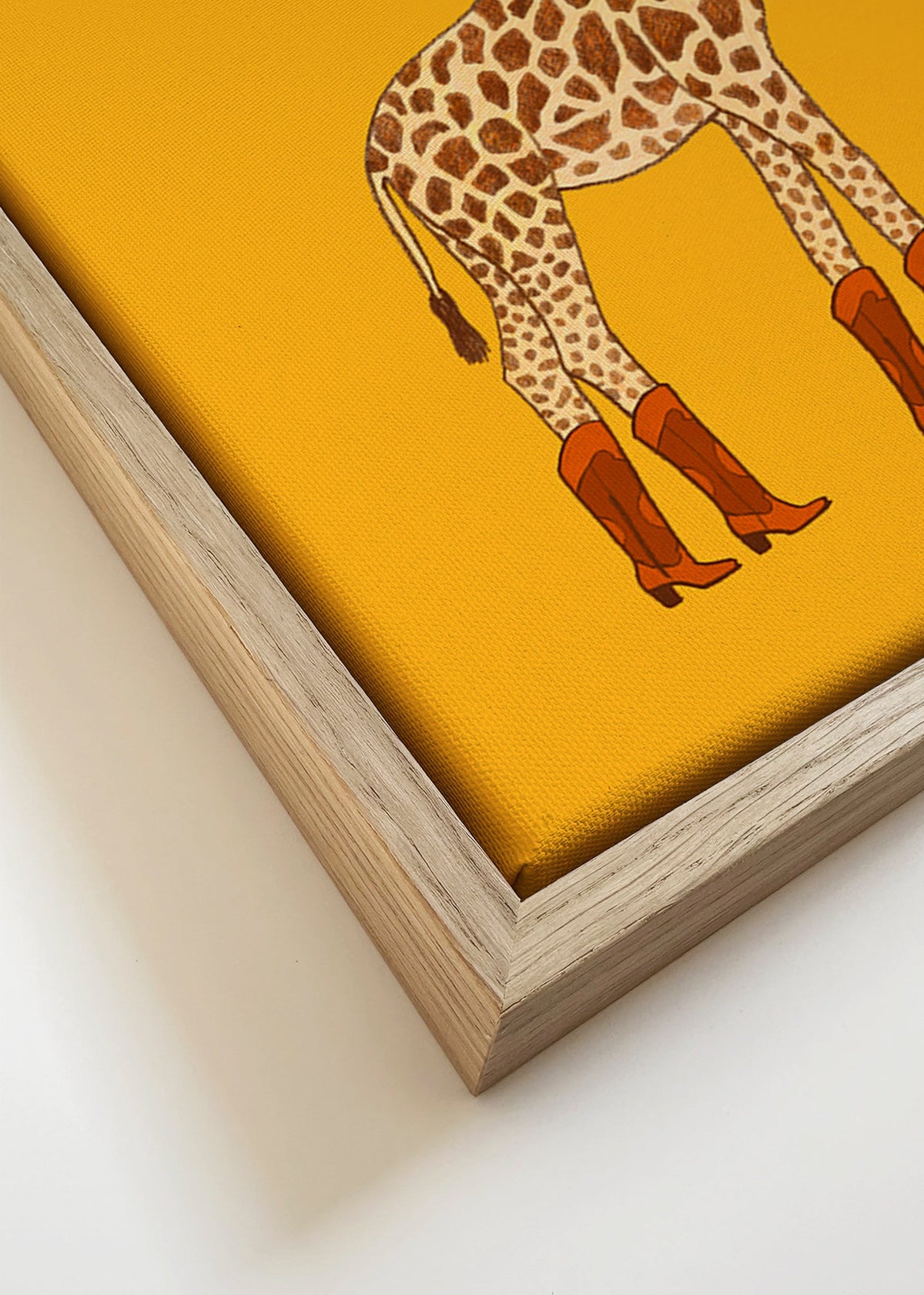 Giraff cowgirl illustration – Canvas detail