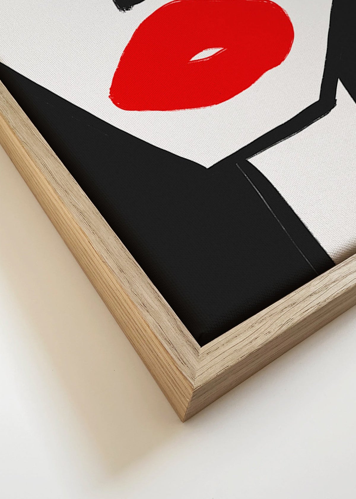 Minimalistisk affisch röda läppar profil – Canvas detail