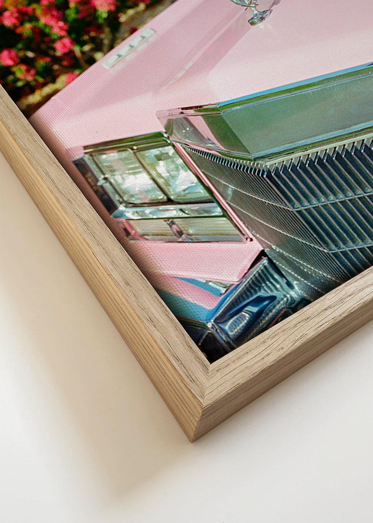 Vintage print Rosa Cadillac – Canvas detail