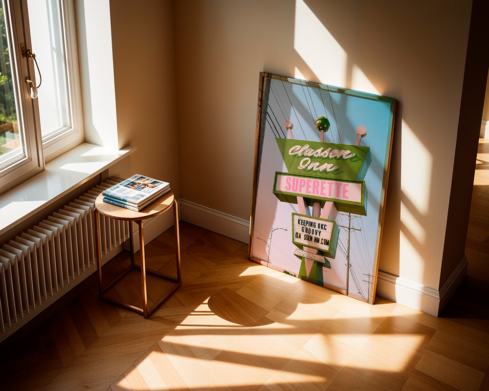 Vintage skylt foto grön och rosa – Product2