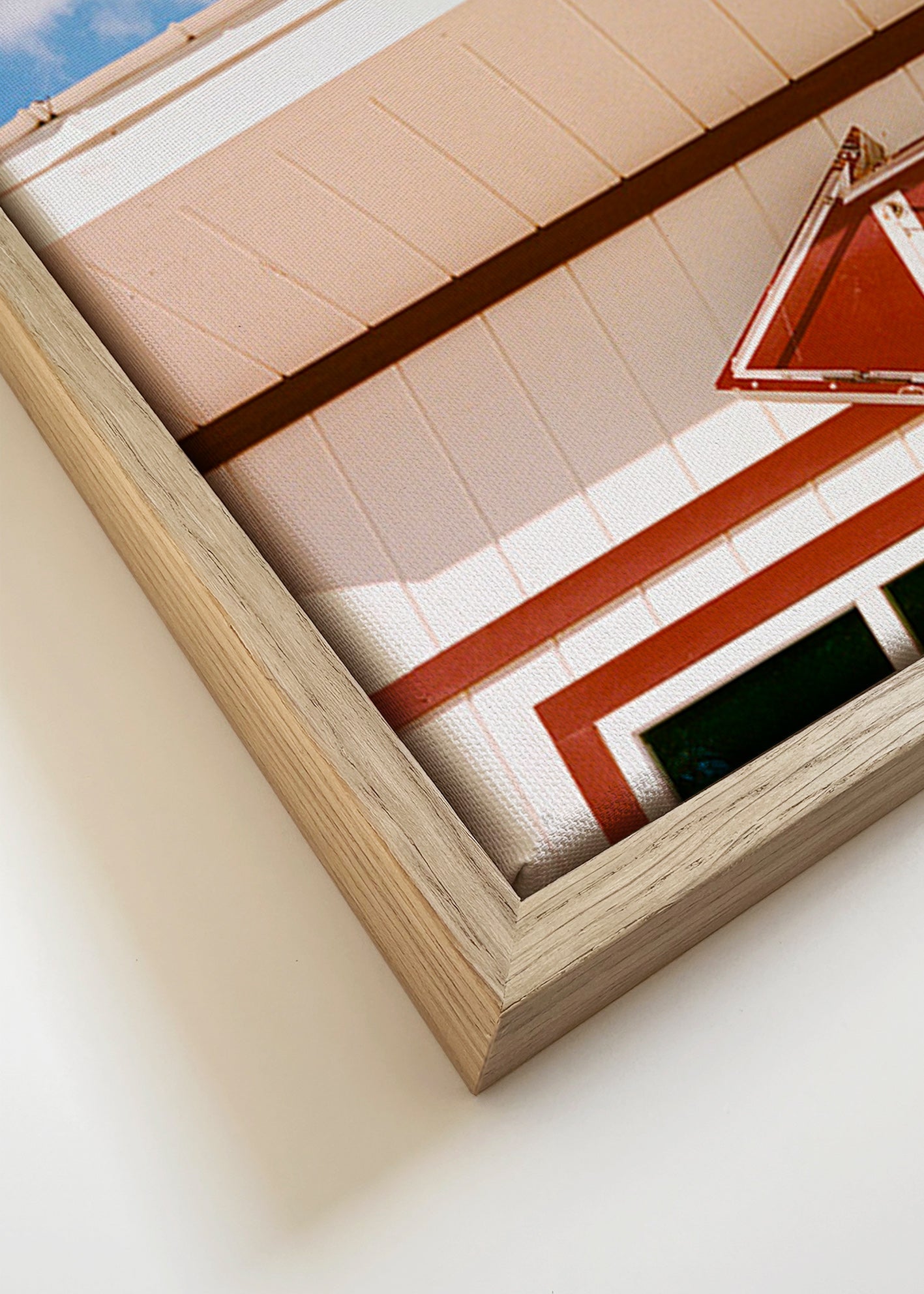 Vintagefoto skylt 'LIQUOR' mot blå himmel – Canvas detail