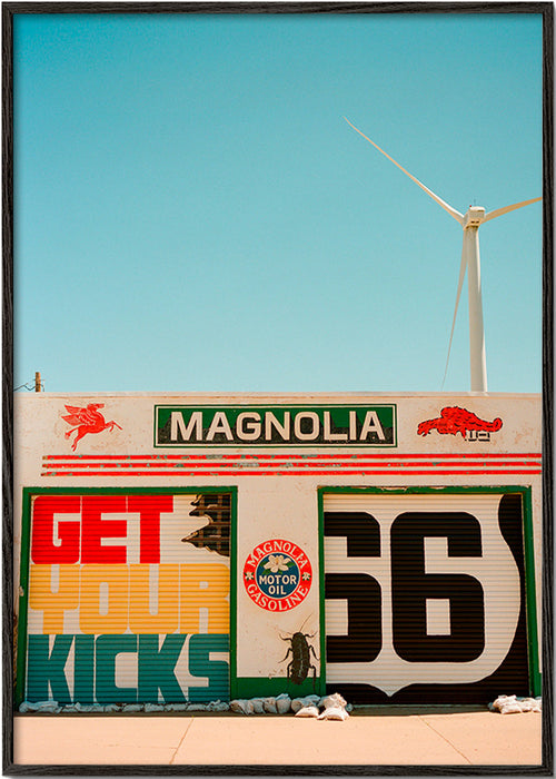 Kökskonst Route 66 muralfotografi – Black Frame
