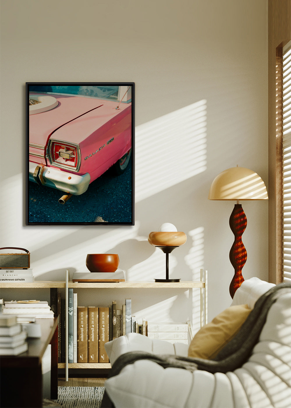 Vintage bil rosa affisch – Canvas2