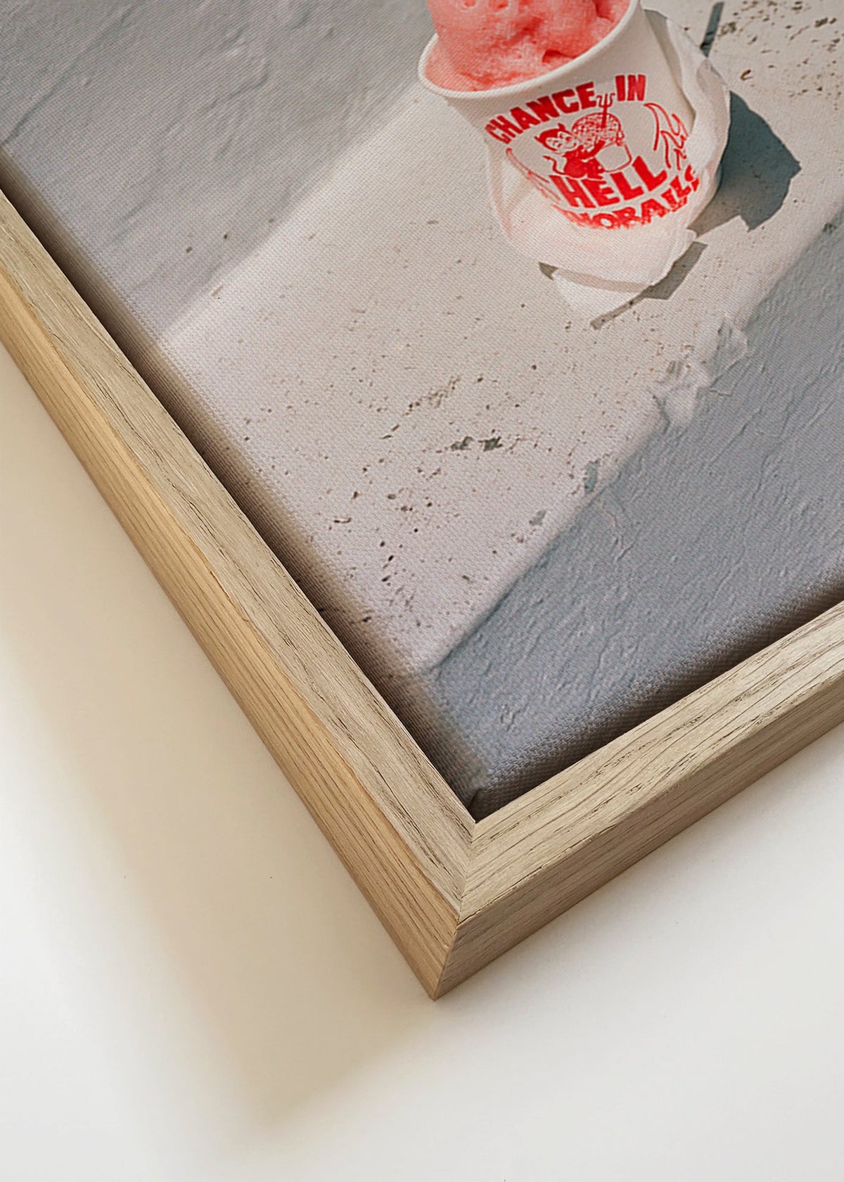 Kökskonst: rosa sorbet på vita steg – Canvas detail