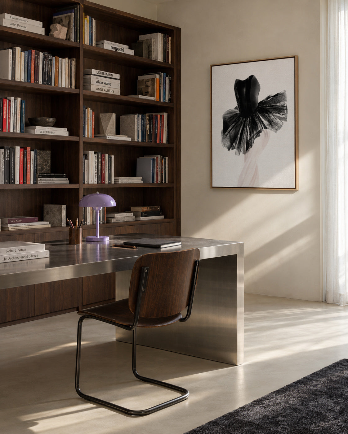 Ballerina Black Tutu Poster - Framed canvas in an interior