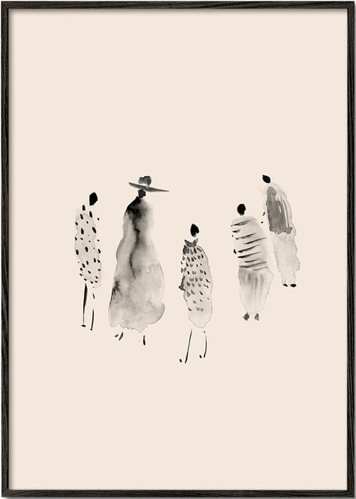 Illustration av bläckfigurer minimalistisk – Black Frame