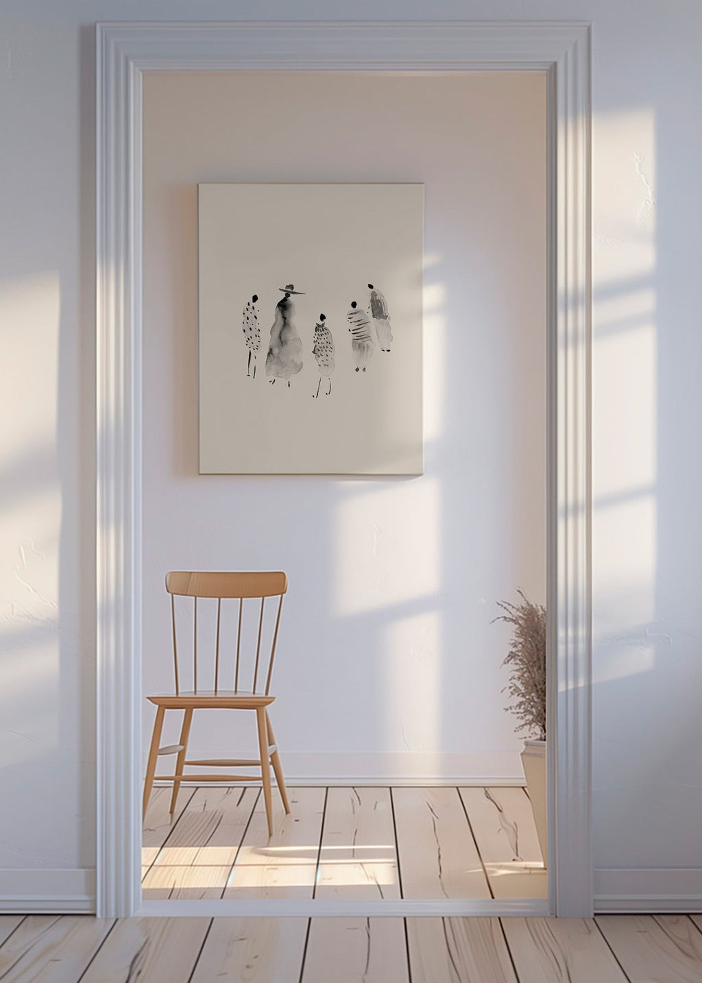 Illustration av bläckfigurer minimalistisk – Canvas