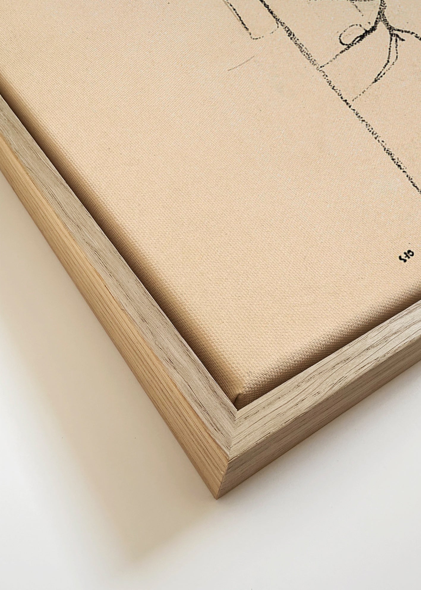 Illustration porträtt med hatt och uttrycksfull linje – Canvas detail