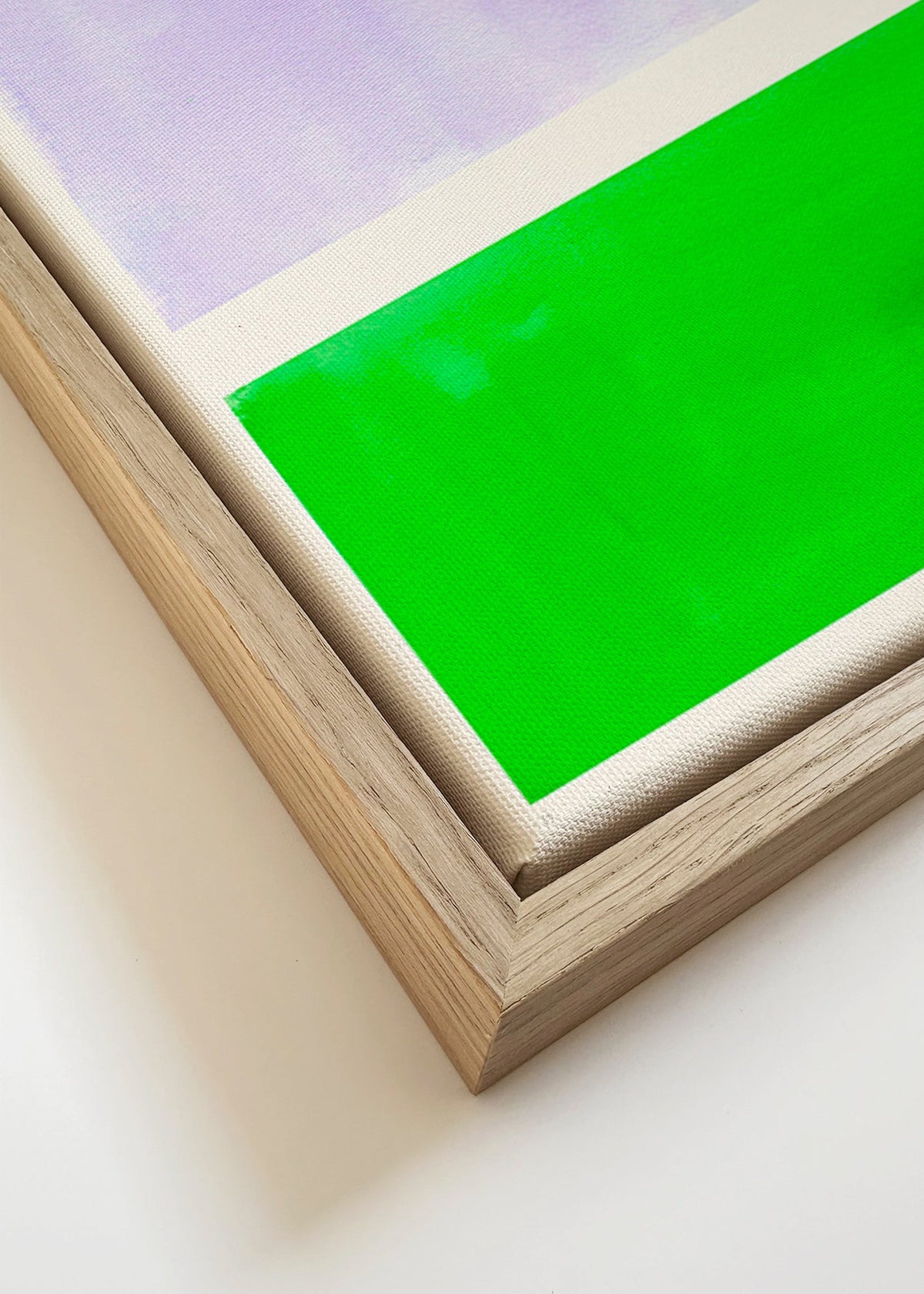 Abstrakt lavendel och grön konst – Canvas detail