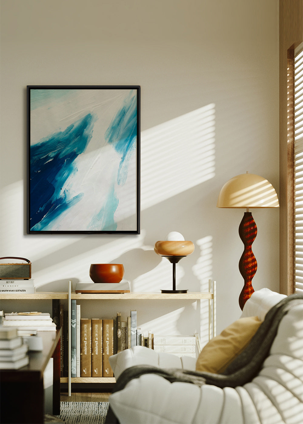 Abstrakt konst blå penseldrag – Canvas2