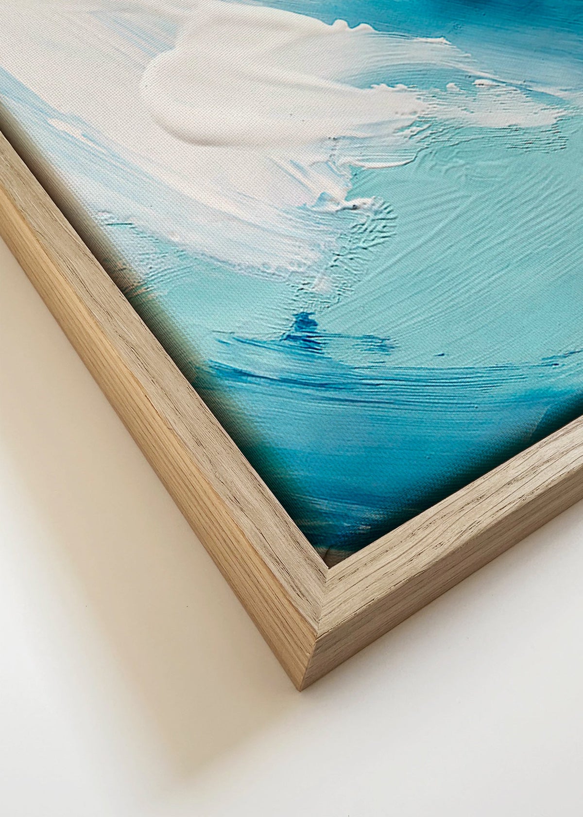 Abstrakt konst i blått och vitt med kraftfulla penseldrag – Canvas detail