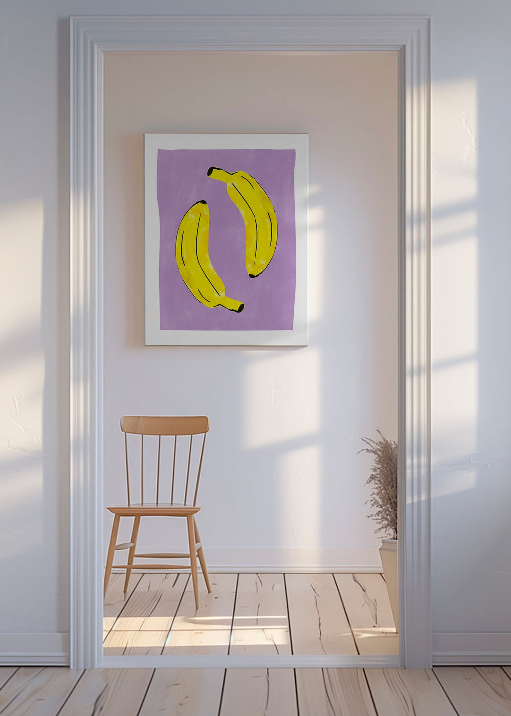 Kökskonst med gula bananer – Canvas
