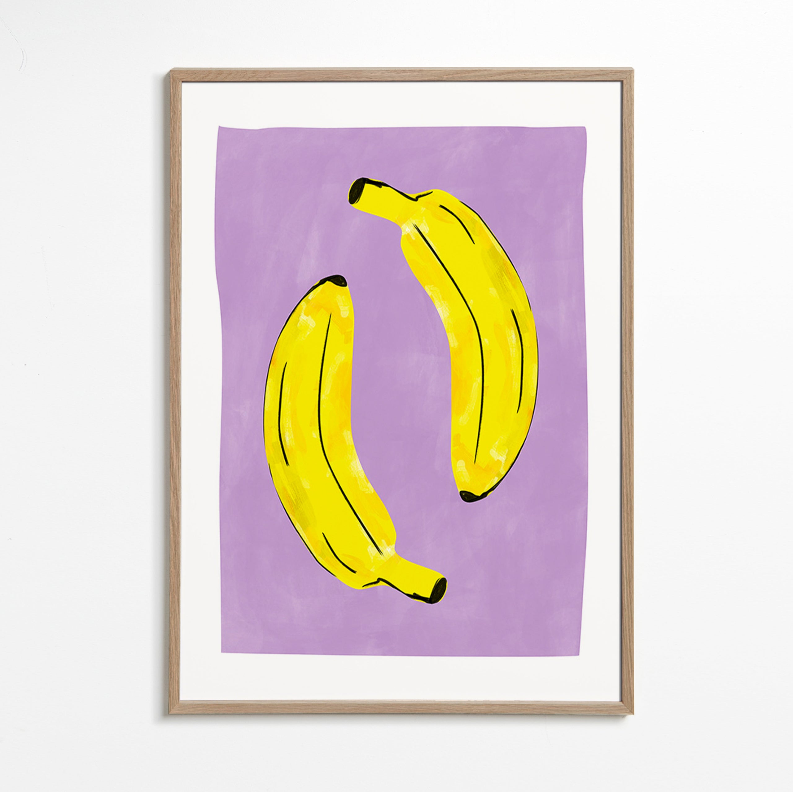 Kökskonst med gula bananer – Oak Frame