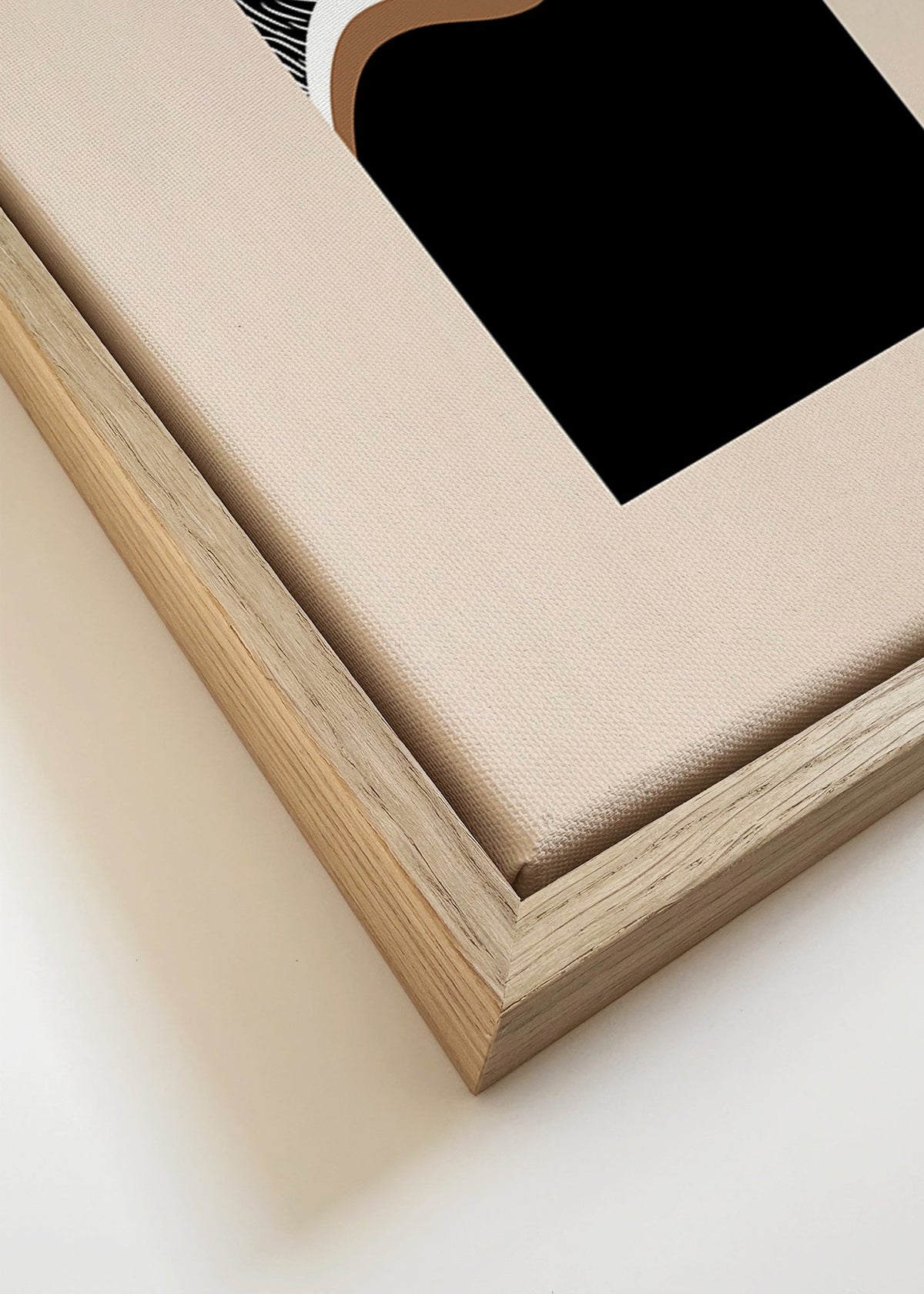 Abstrakt tavla med monokroma vågor – Canvas detail