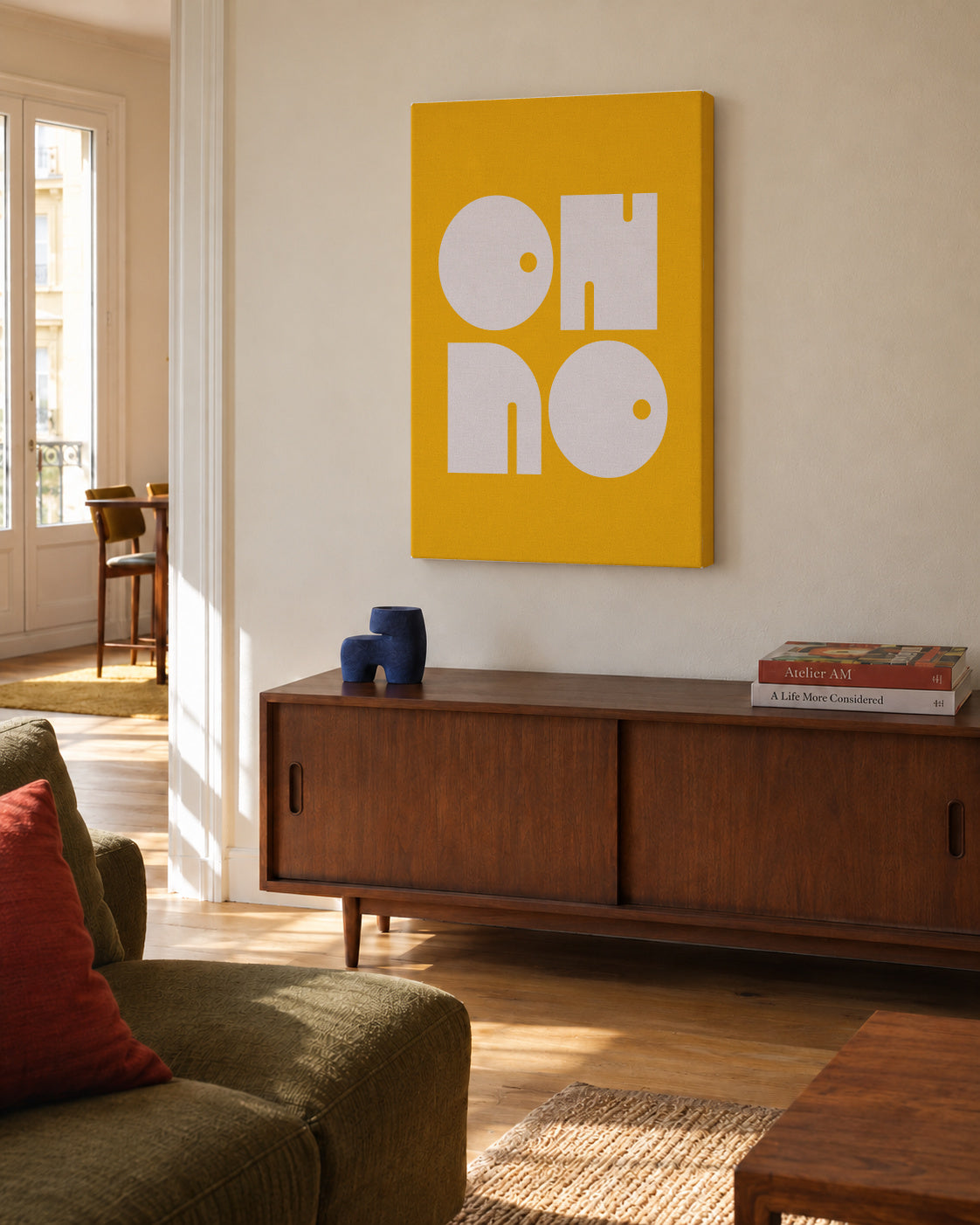 Bold Expression - Unframed canvas in an interior