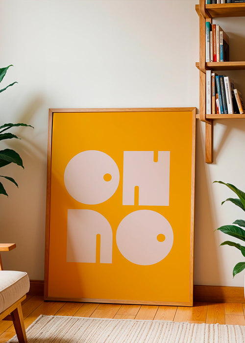 Geometrisk affisch med typografiska former senap – Product1