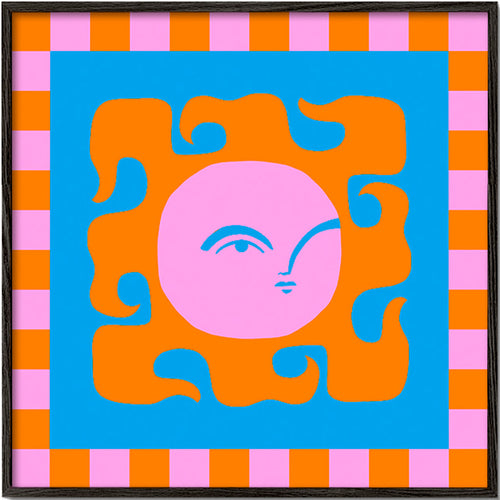 Lekfull solillustration – Black Frame
