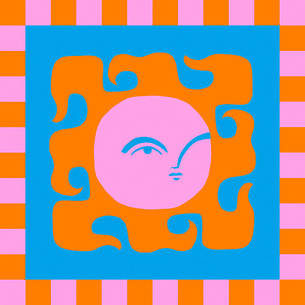 Lekfull solillustration