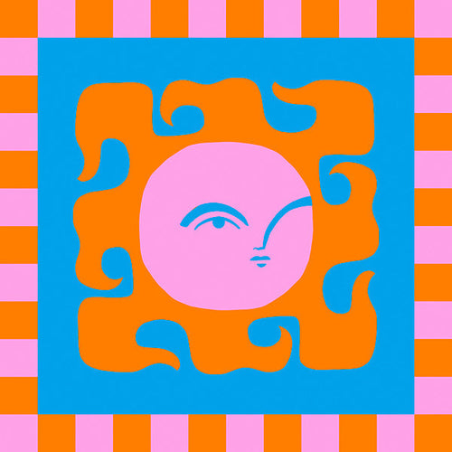 Lekfull solillustration