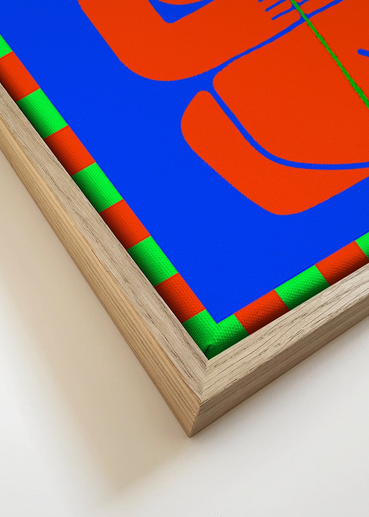 Abstrakt konst med stiliserad röd figur – Canvas detail