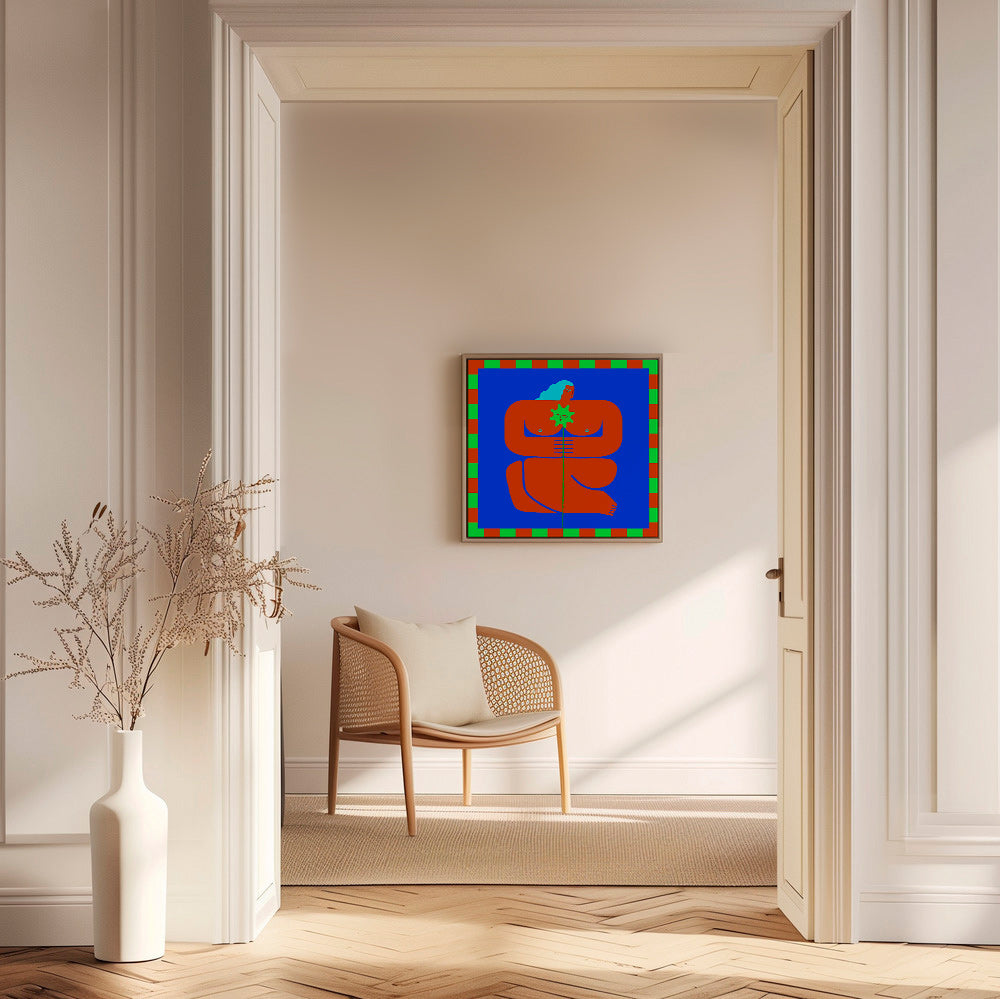 Abstrakt konst med stiliserad röd figur – Canvas1