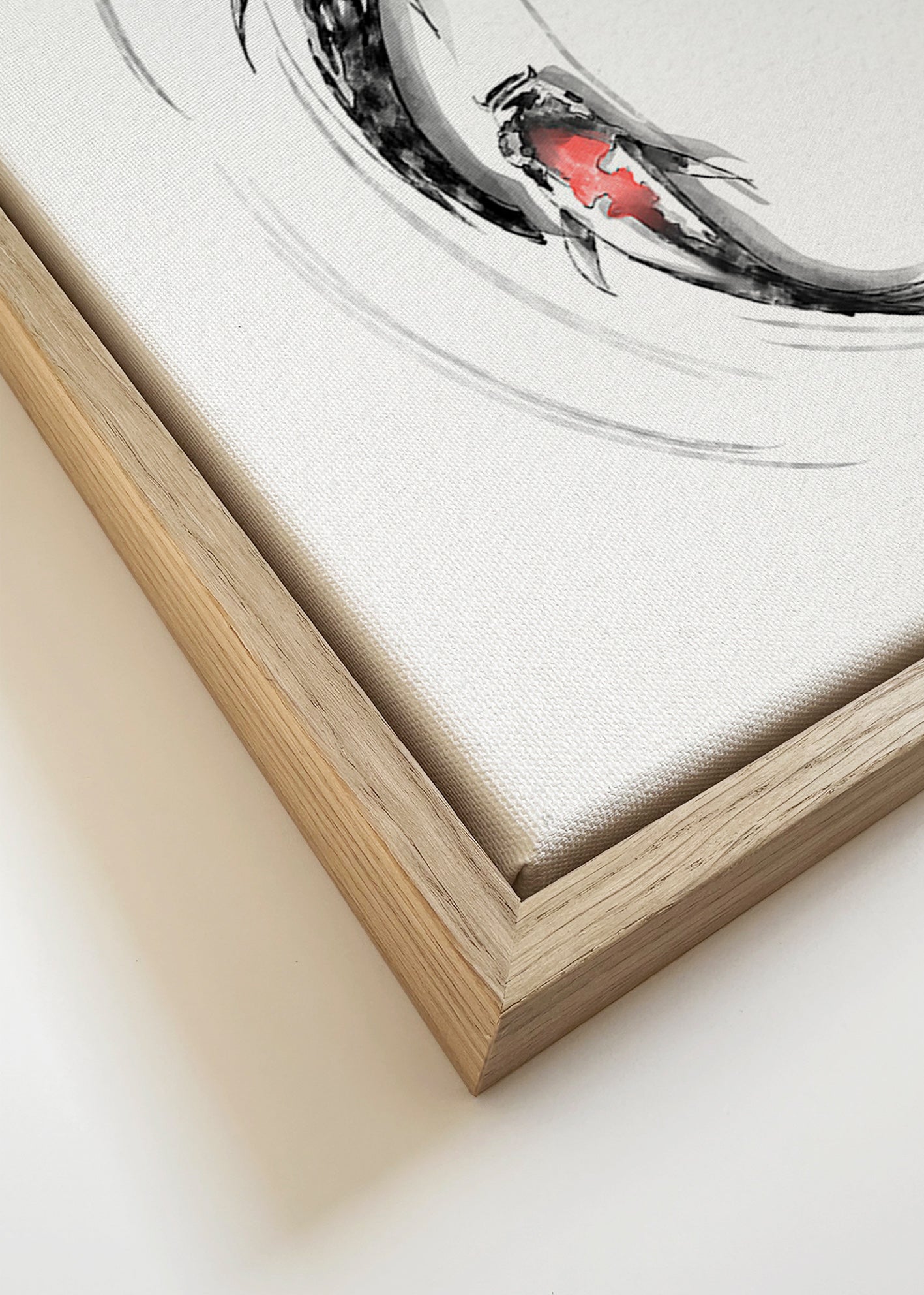 Koi-illustration japansk minimalistisk – Canvas detail