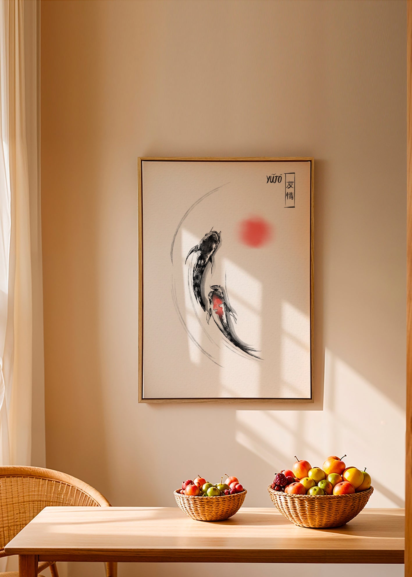 Koi-illustration japansk minimalistisk – Canvas1