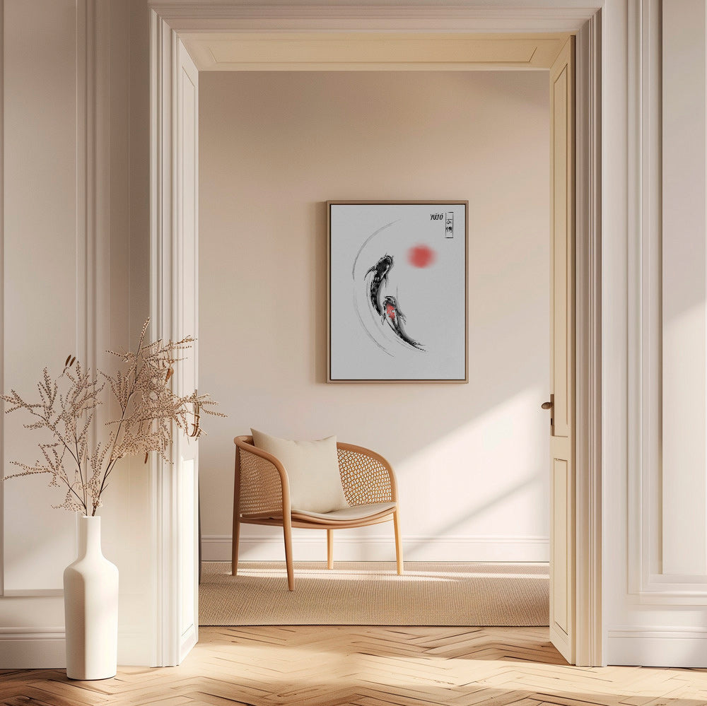 Koi-illustration japansk minimalistisk – Canvas2