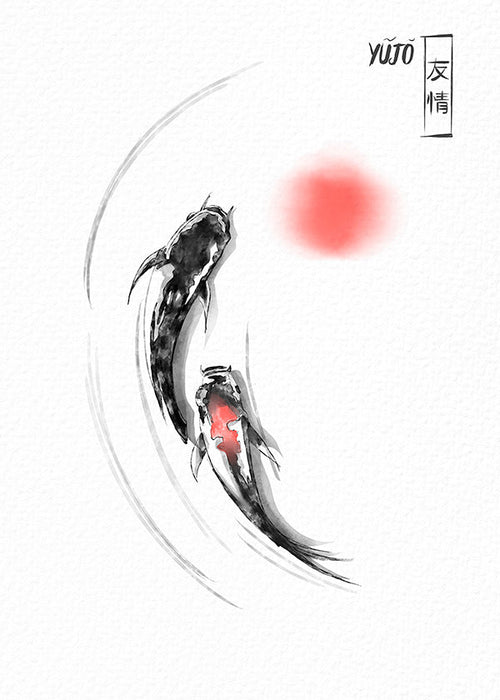Koi-illustration japansk minimalistisk