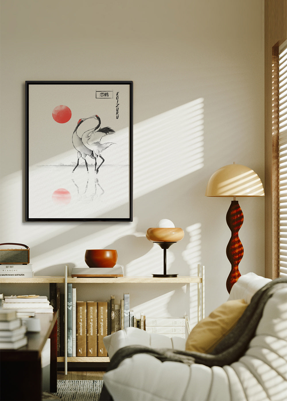 Japanska tranor minimalistisk konst – Canvas1