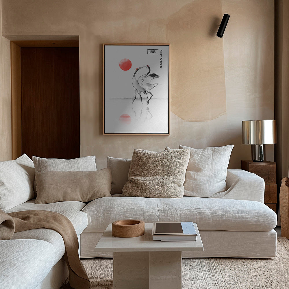 Japanska tranor minimalistisk konst – Canvas2
