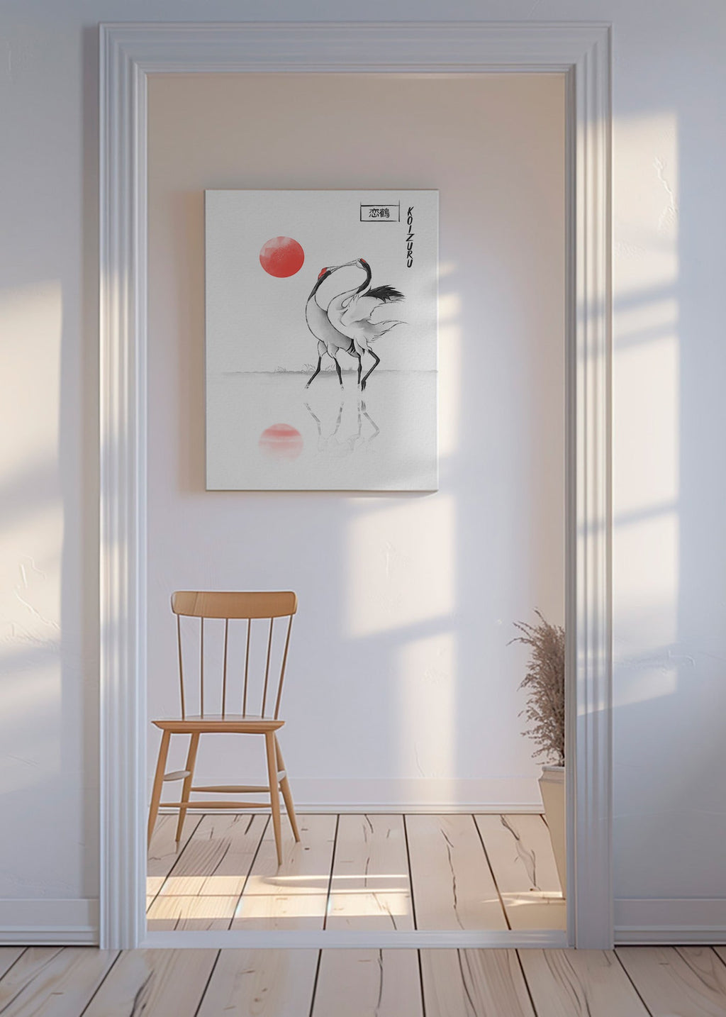 Japanska tranor minimalistisk konst – Canvas