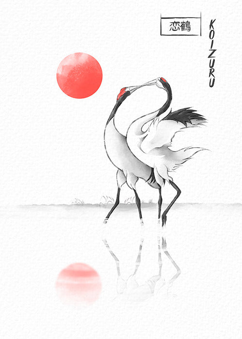 Japanska tranor minimalistisk konst