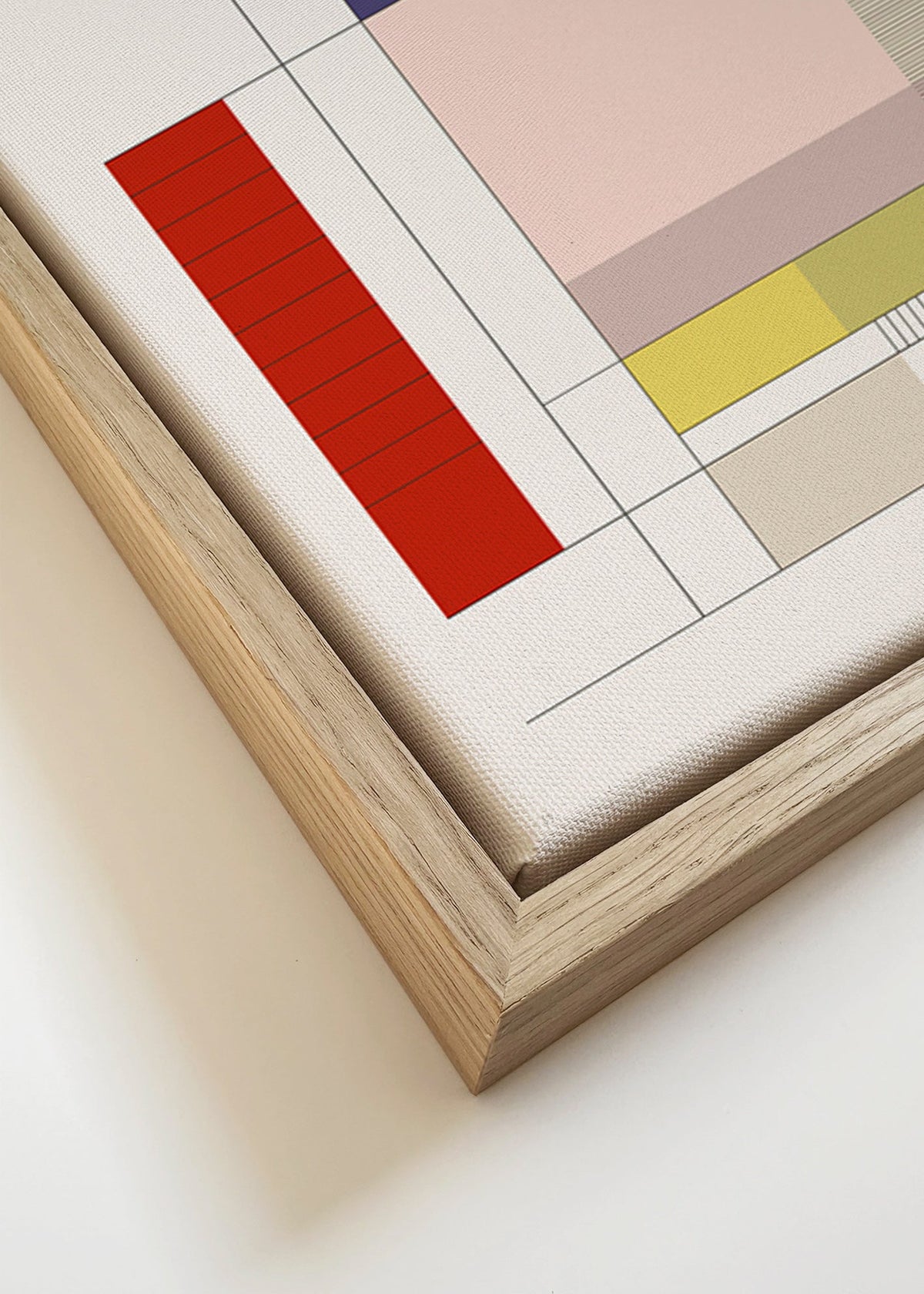 Geometrisk konst med staplade block – Canvas detail