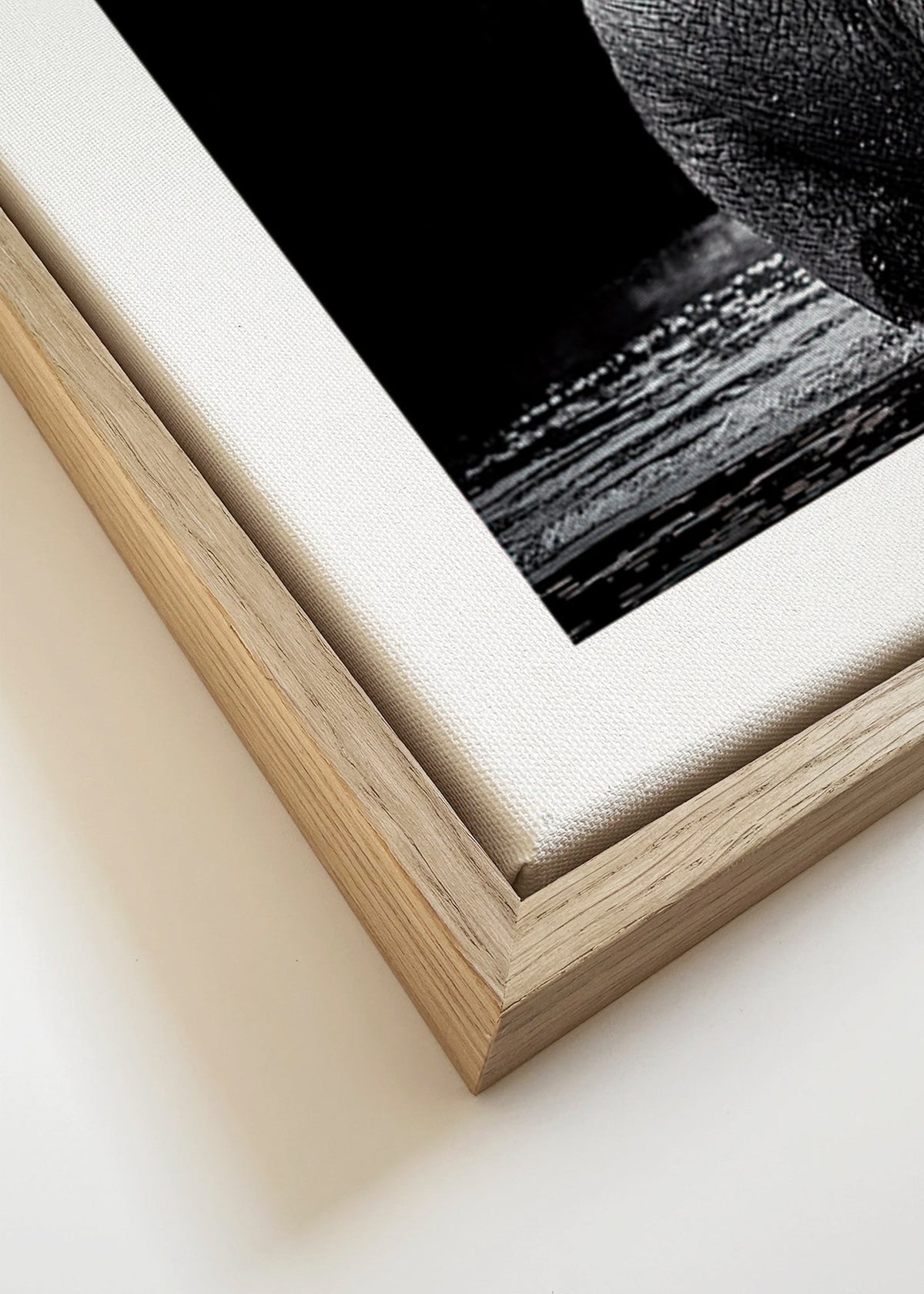 Konstverk: elefantporträtt i vatten i svartvitt – Canvas detail