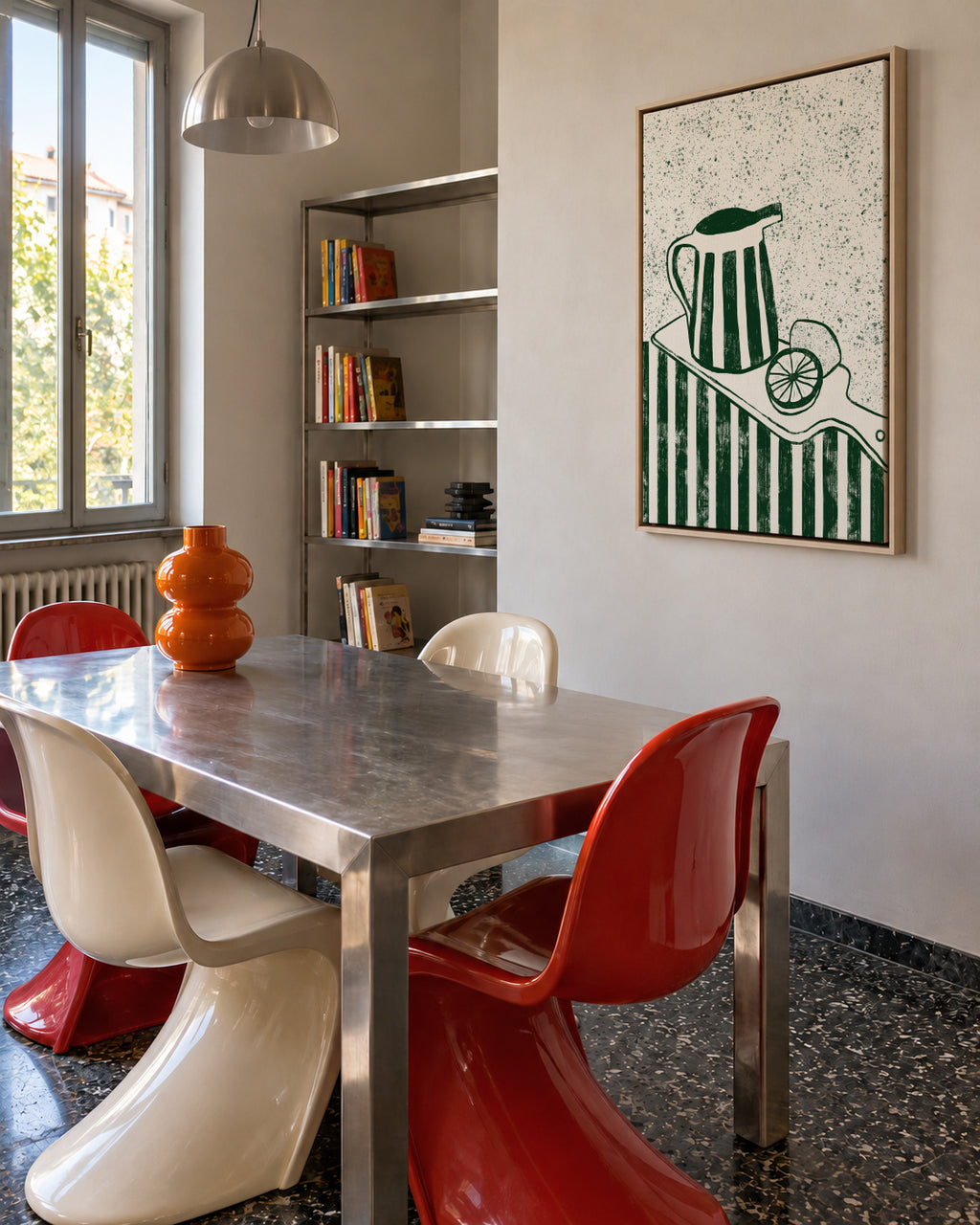 GREEN SERVED - Framed canvas in an interior