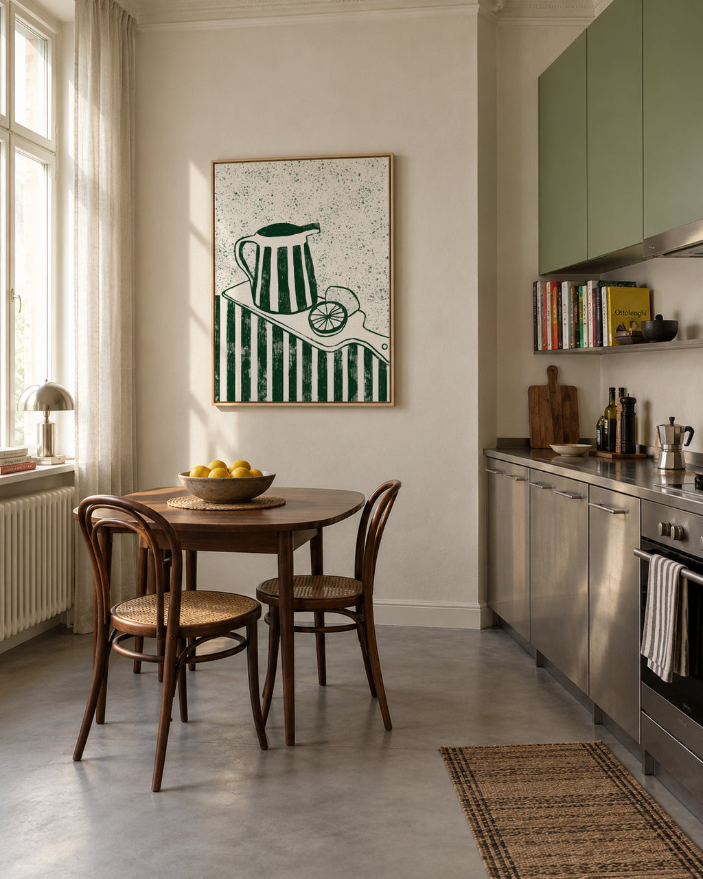 GREEN SERVED - Framed canvas in an interior