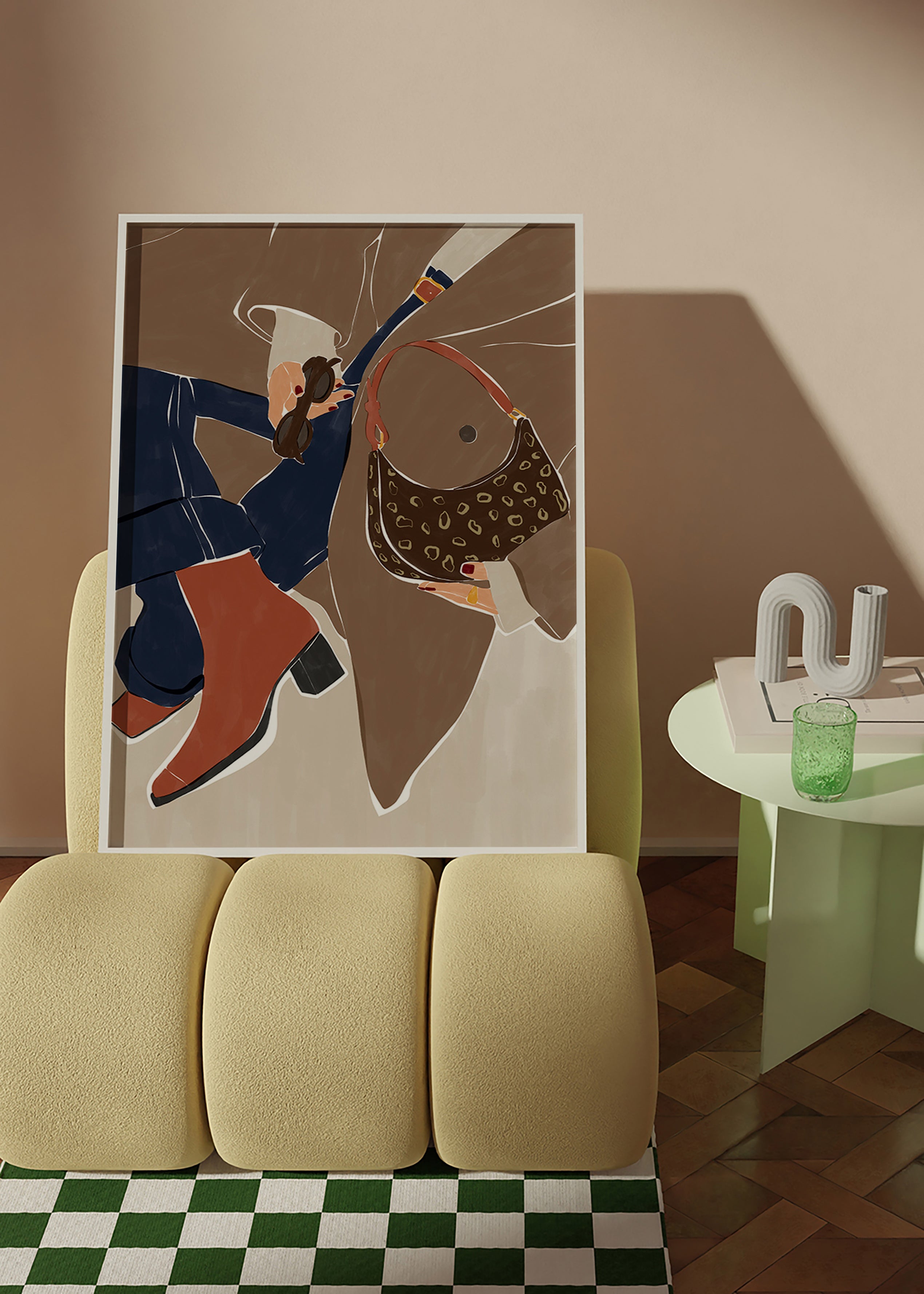 Modeillustration med väska och stövlar – Product3
