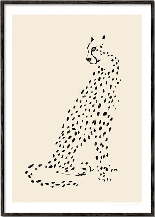 Minimalistisk gepard – Black Frame