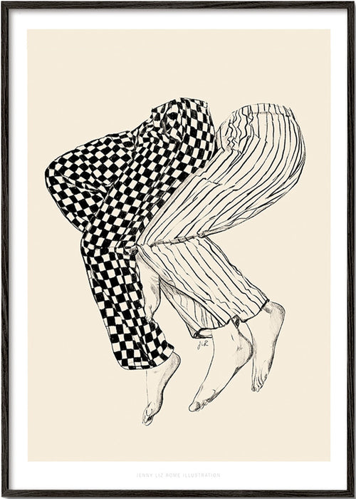 Illustration av sammanflätade ben – Black Frame