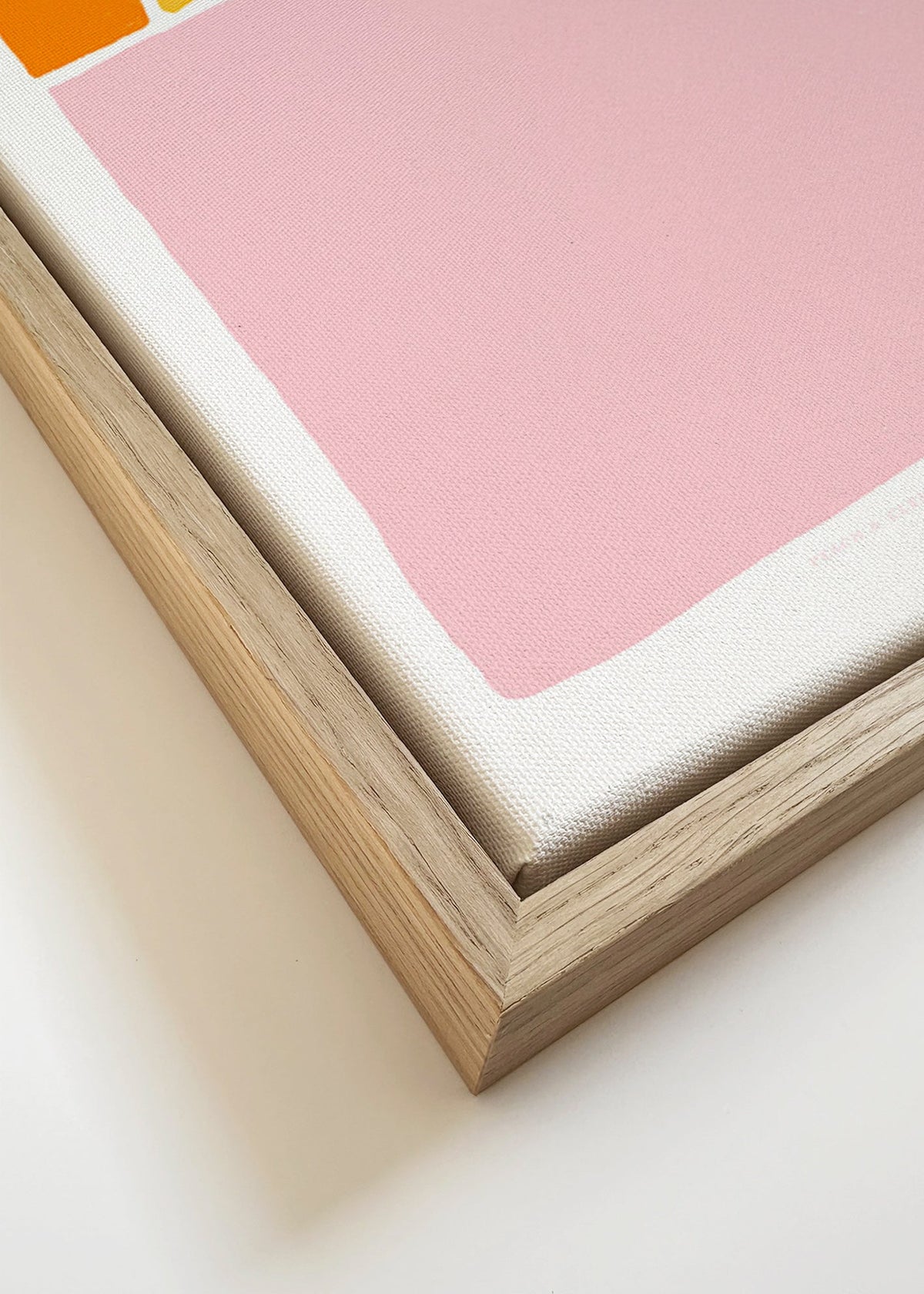 Abstrakt konst halvcirkel rosa och orange – Canvas detail