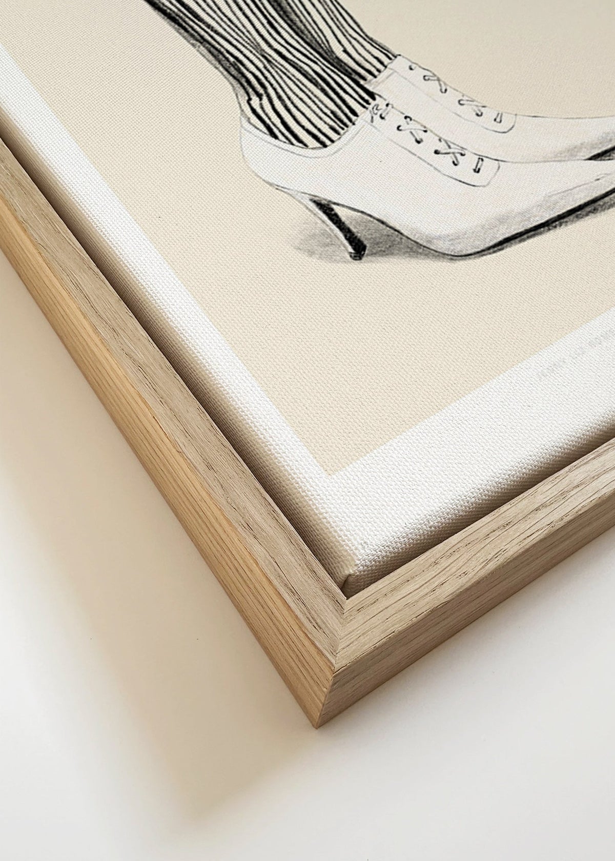 Illustration randiga strumpor studie – Canvas detail