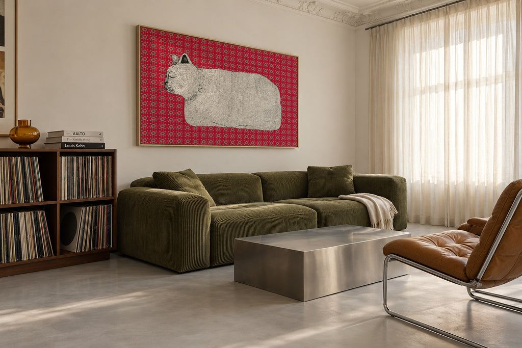 Bread-Cat - Framed canvas in an interior