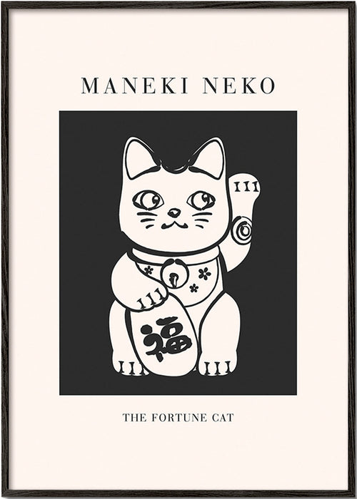 Maneki Neko illustration – Black Frame