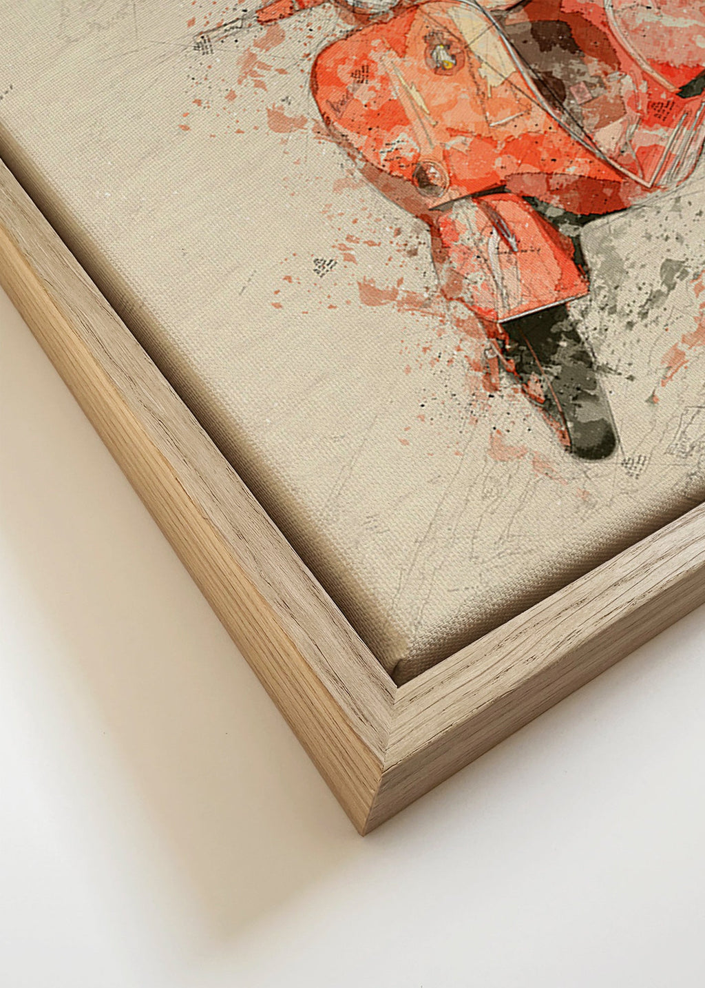Illustration Röd Vespa på texturerad bakgrund – Canvas detail