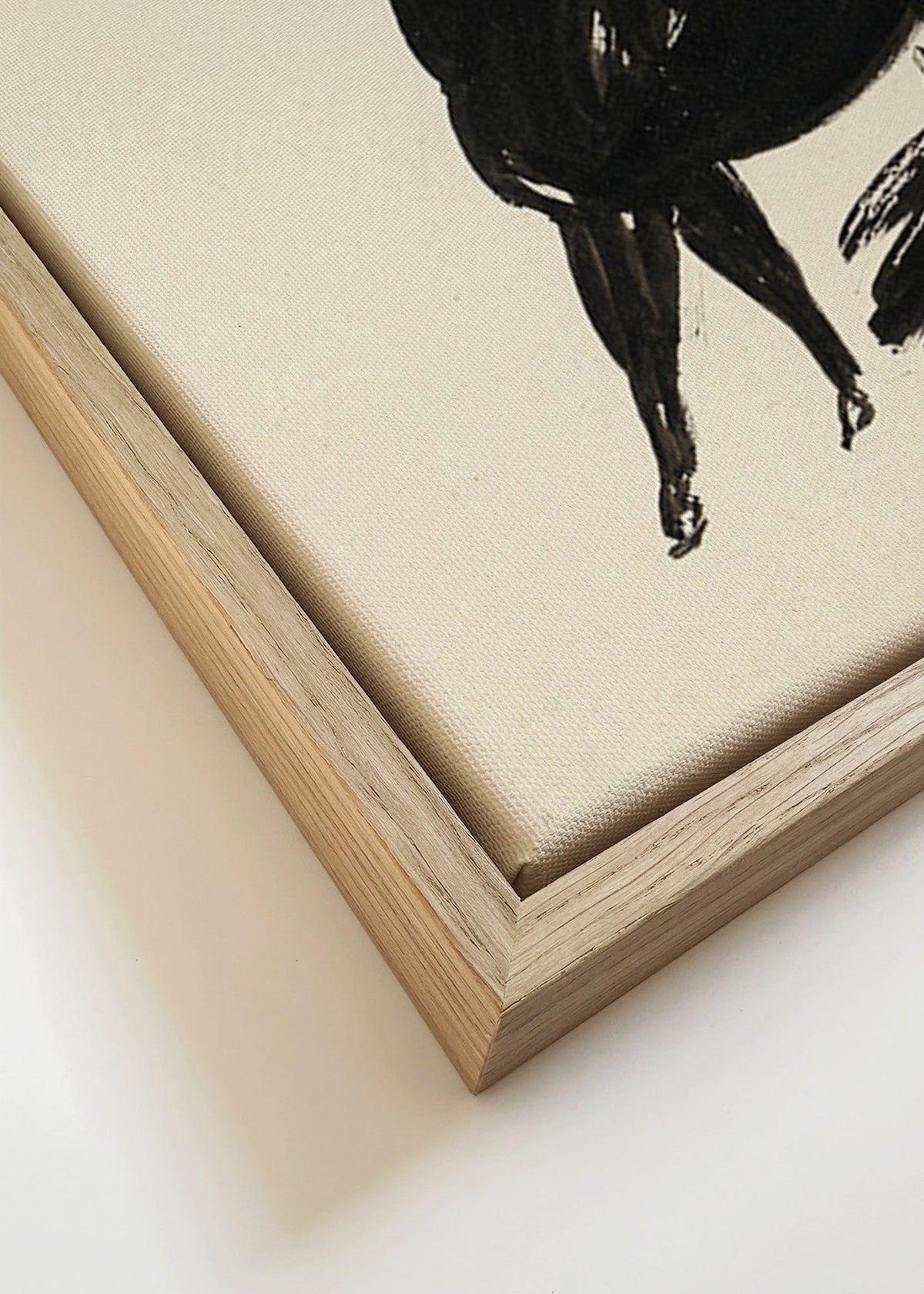 Tre hästar: gestal teckning i bläck – Canvas detail