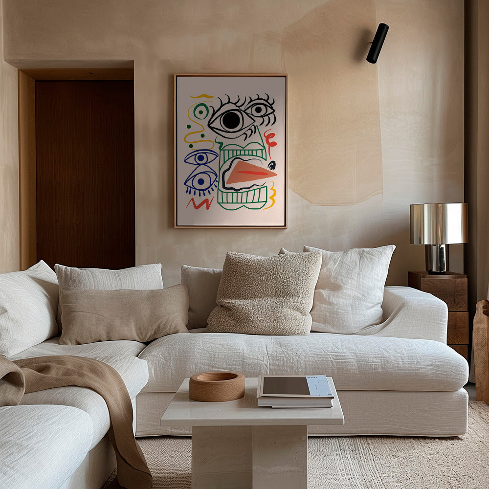 Linjekonst med uttrycksfulla ögon – Canvas2