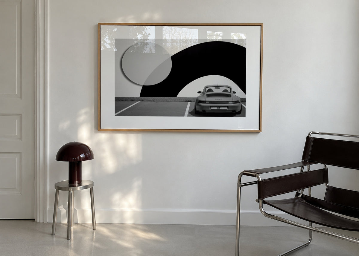 911 - Framed poster in an interior