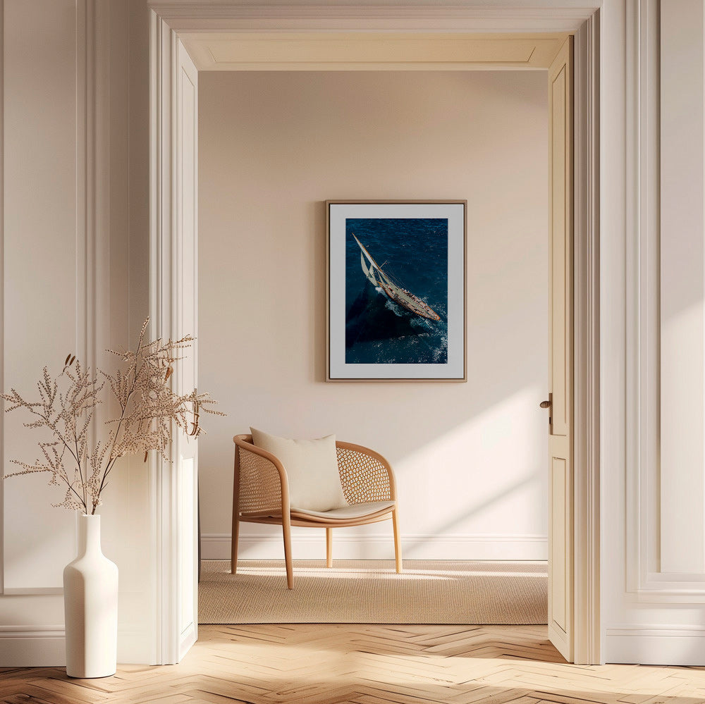 Fotografi av klassisk segelbåt i regatta – Canvas2