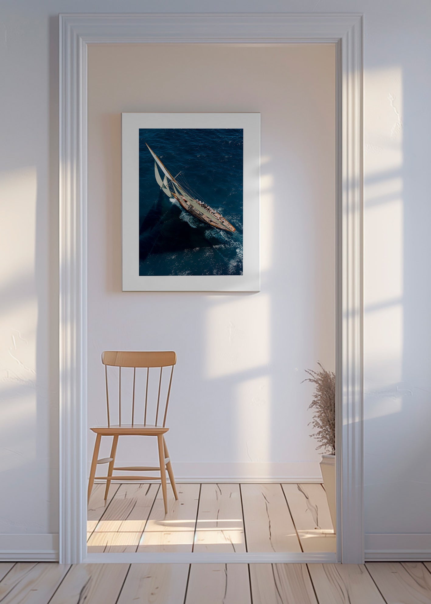 Fotografi av klassisk segelbåt i regatta – Canvas